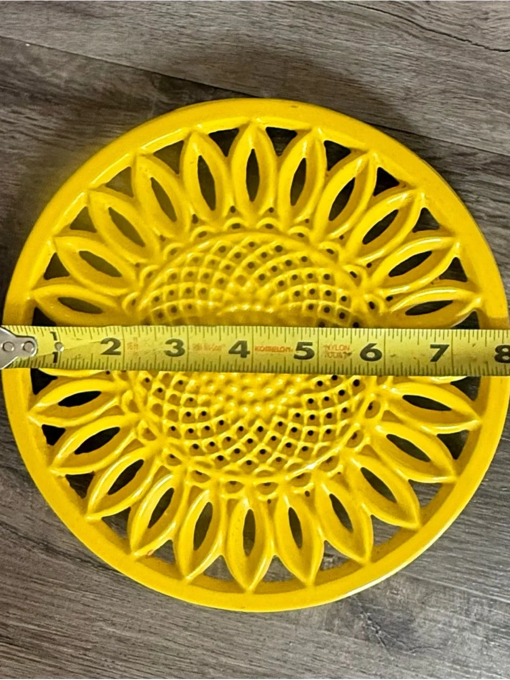 Sunflower Heavy Weight Cast Iron Trivet Floral 7.8